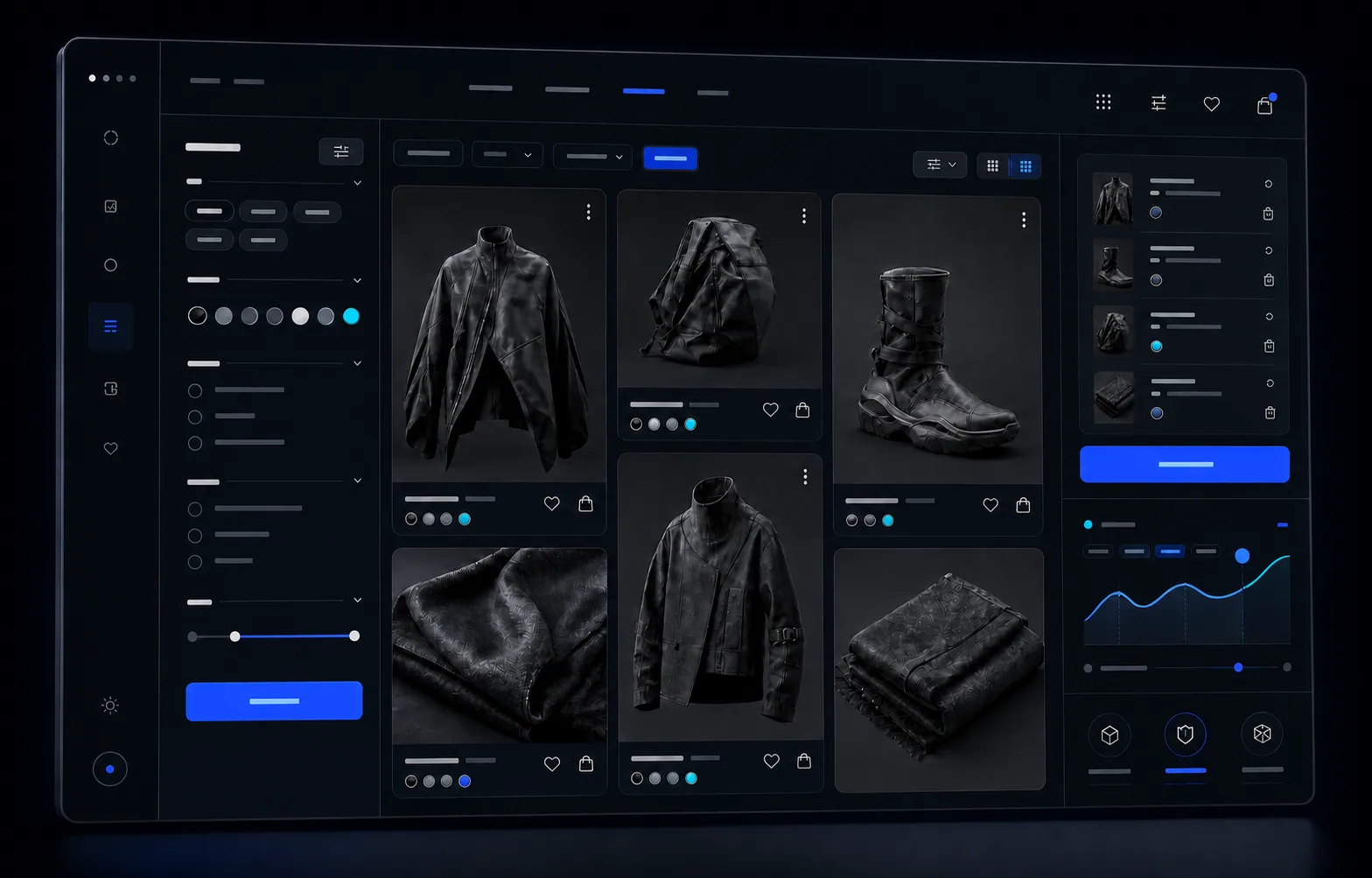 Interfaz conceptual de un e-commerce de moda alternativa
